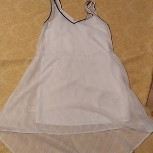 White with black trim dress